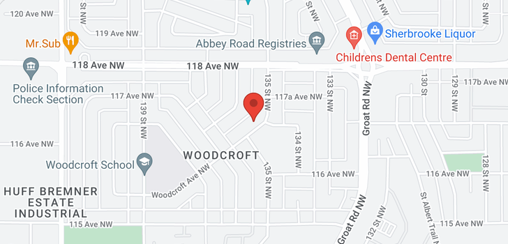 map of 13508 WOODCROFT AV NW NW